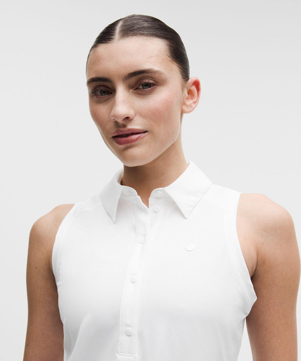 Quick-Dry Sleeveless Polo Shirt Straight HemLogo