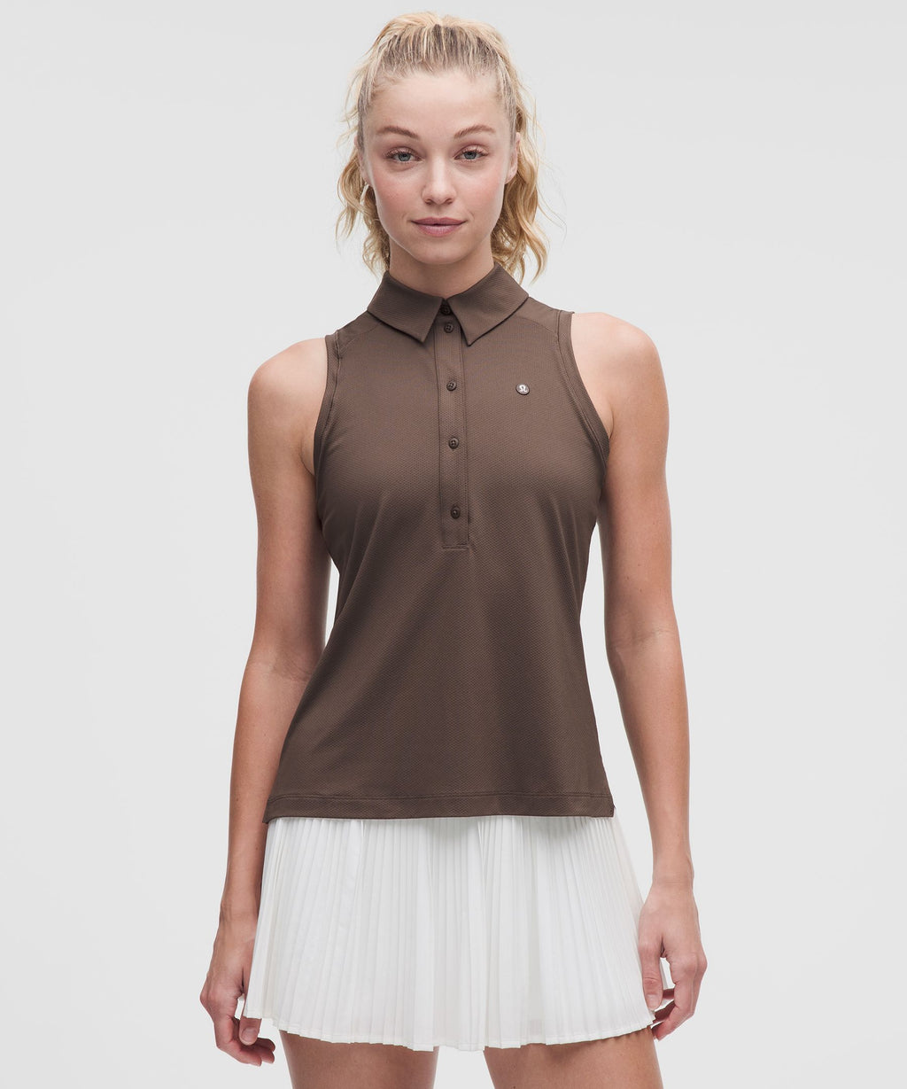 Quick-Dry Sleeveless Polo Shirt Straight HemLogo
