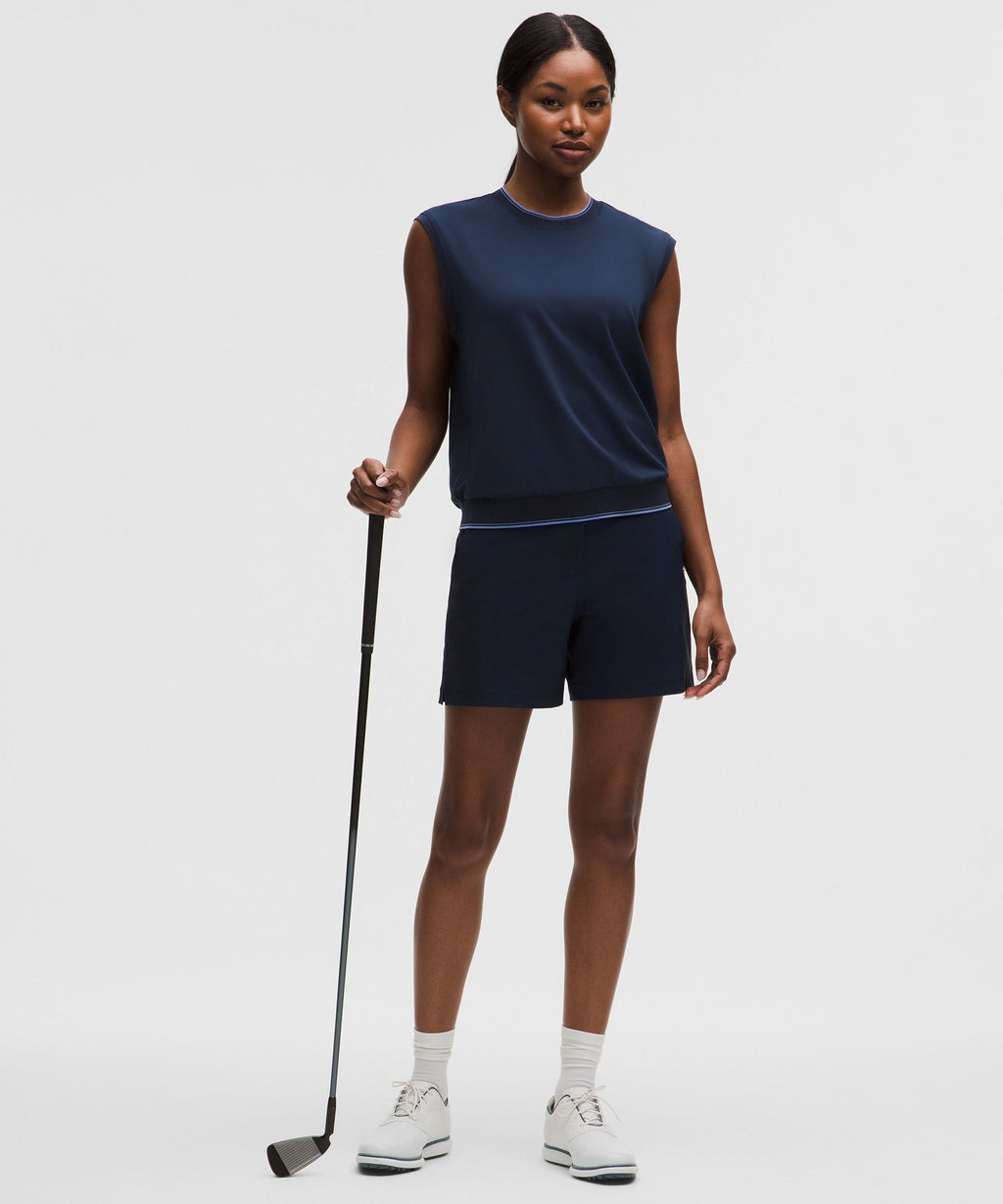 Pique Relaxed-Fit Crewneck Golf Tank Top