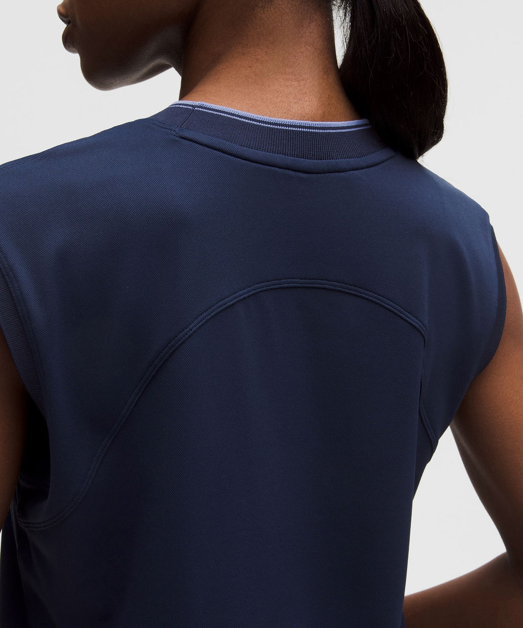 Pique Relaxed-Fit Crewneck Golf Tank Top