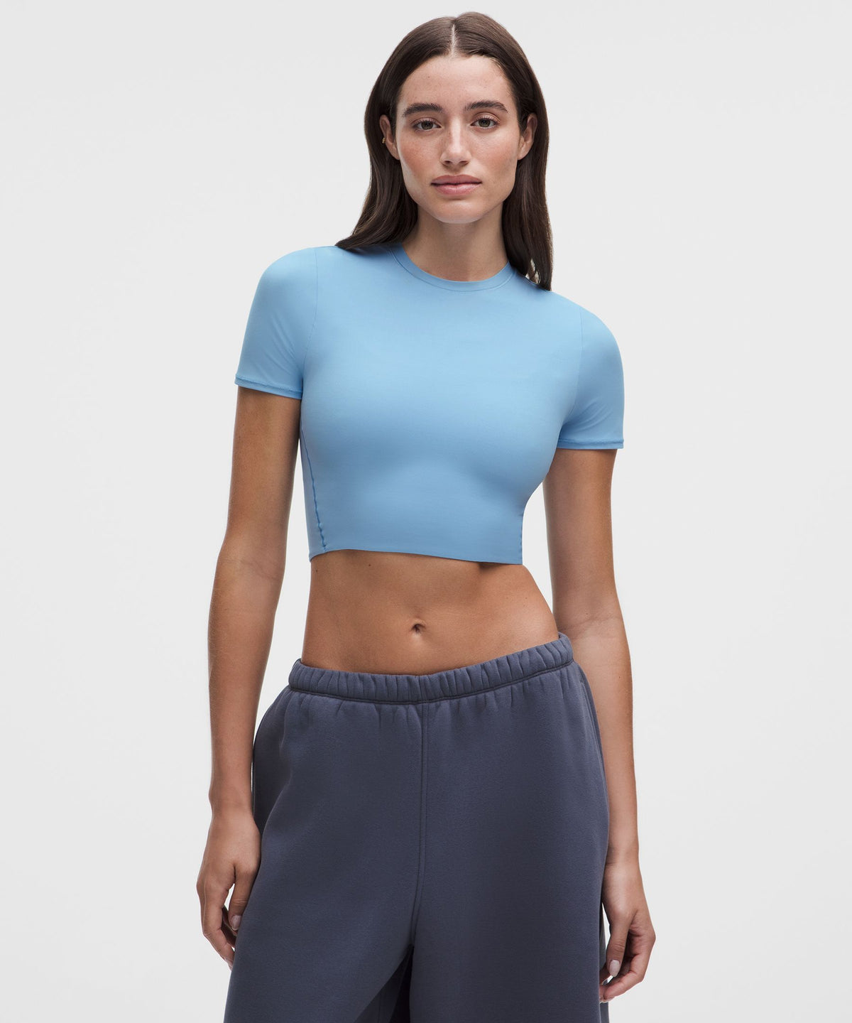 Wundermost Ultra-Soft Nulu Crewneck Cropped T-Shirt