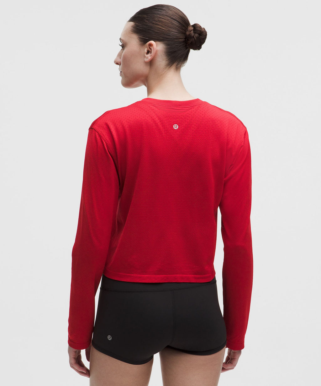 Swiftly Perforated Stripe Long-Sleeve Shirt