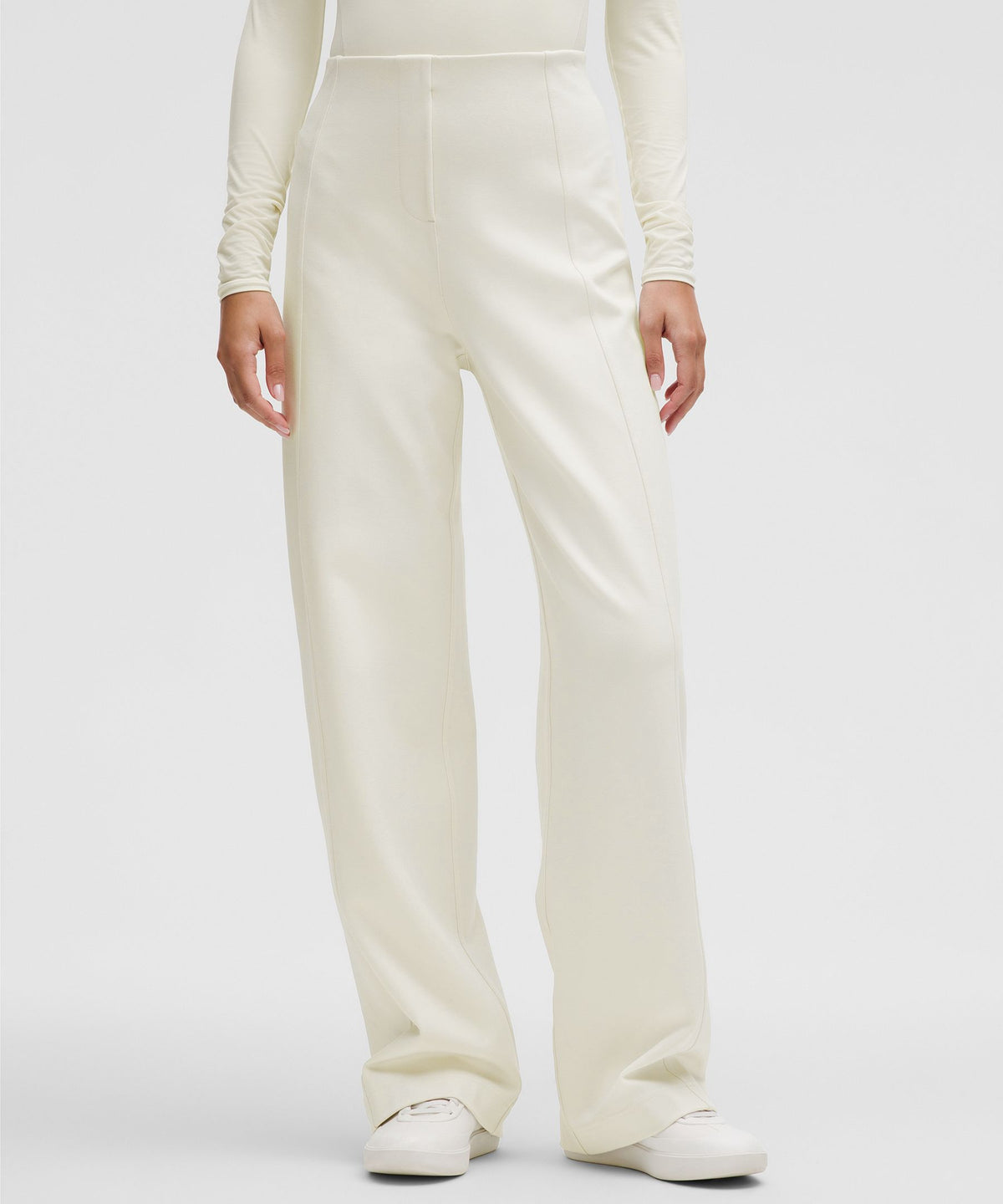 Stretch Knit Straight-Leg Pull-On Pant