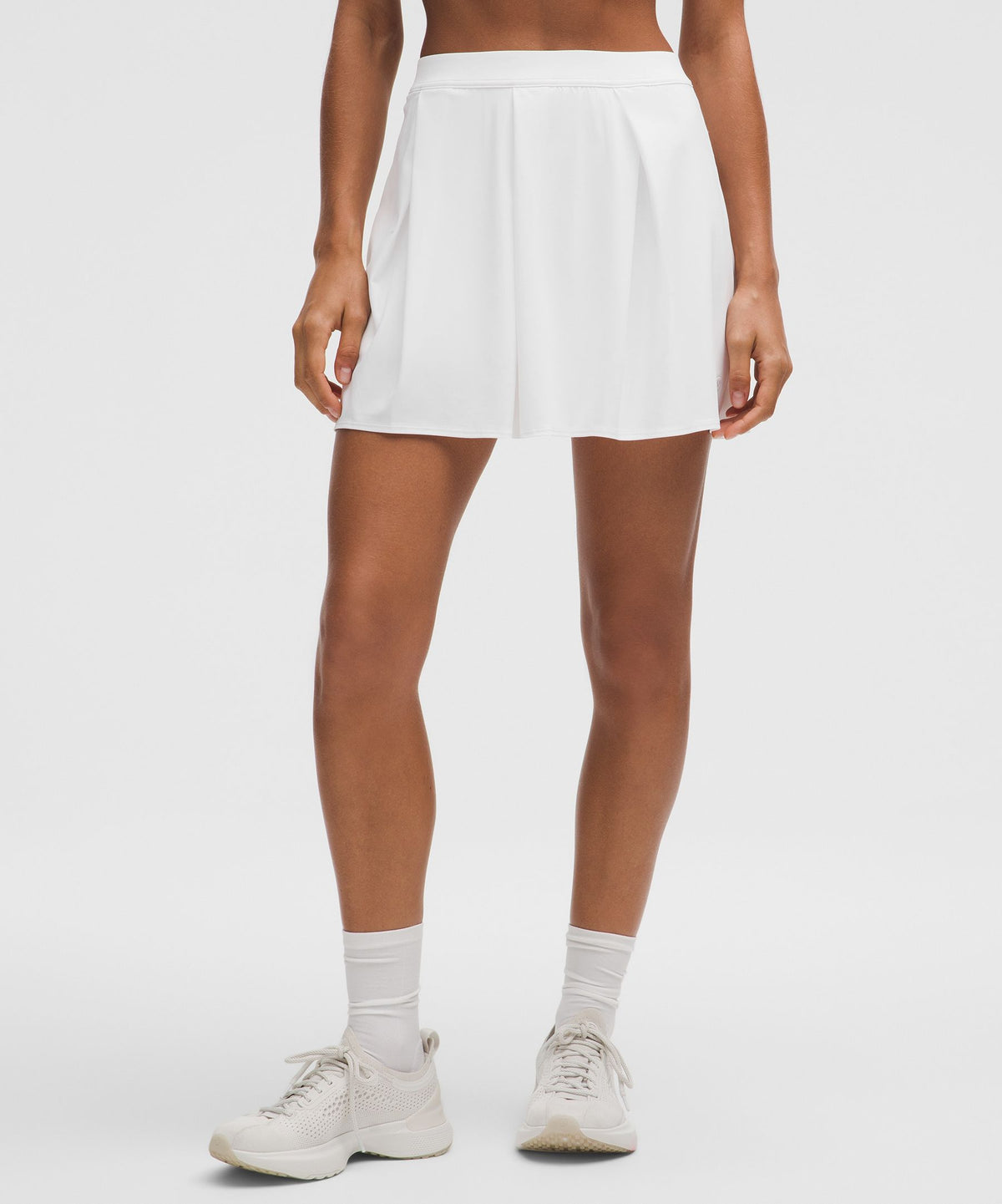 Angled-Pleat High-Rise Tennis Skirt
