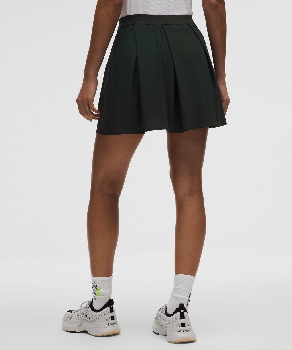 Angled-Pleat High-Rise Tennis Skirt