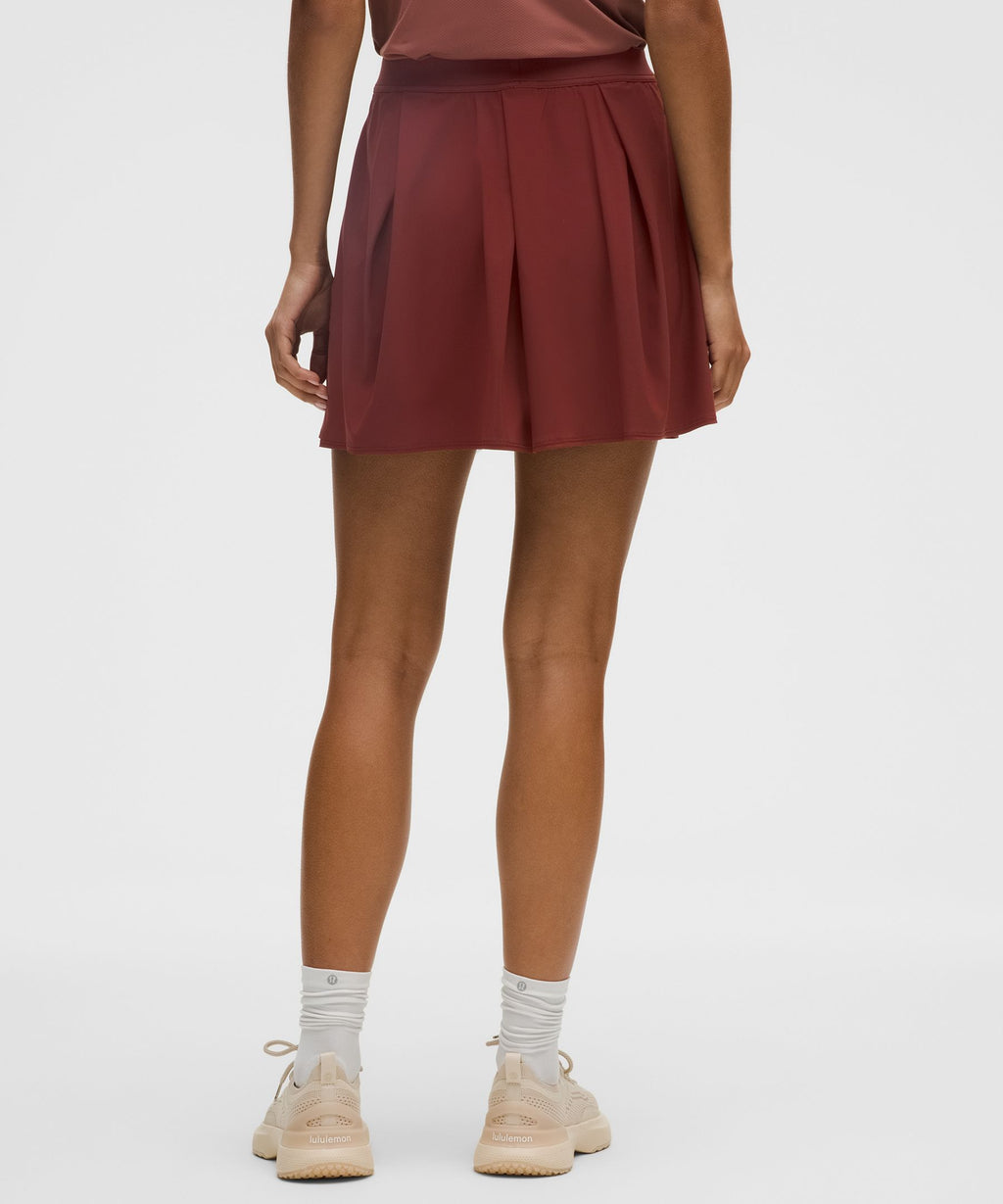 Angled-Pleat High-Rise Tennis Skirt