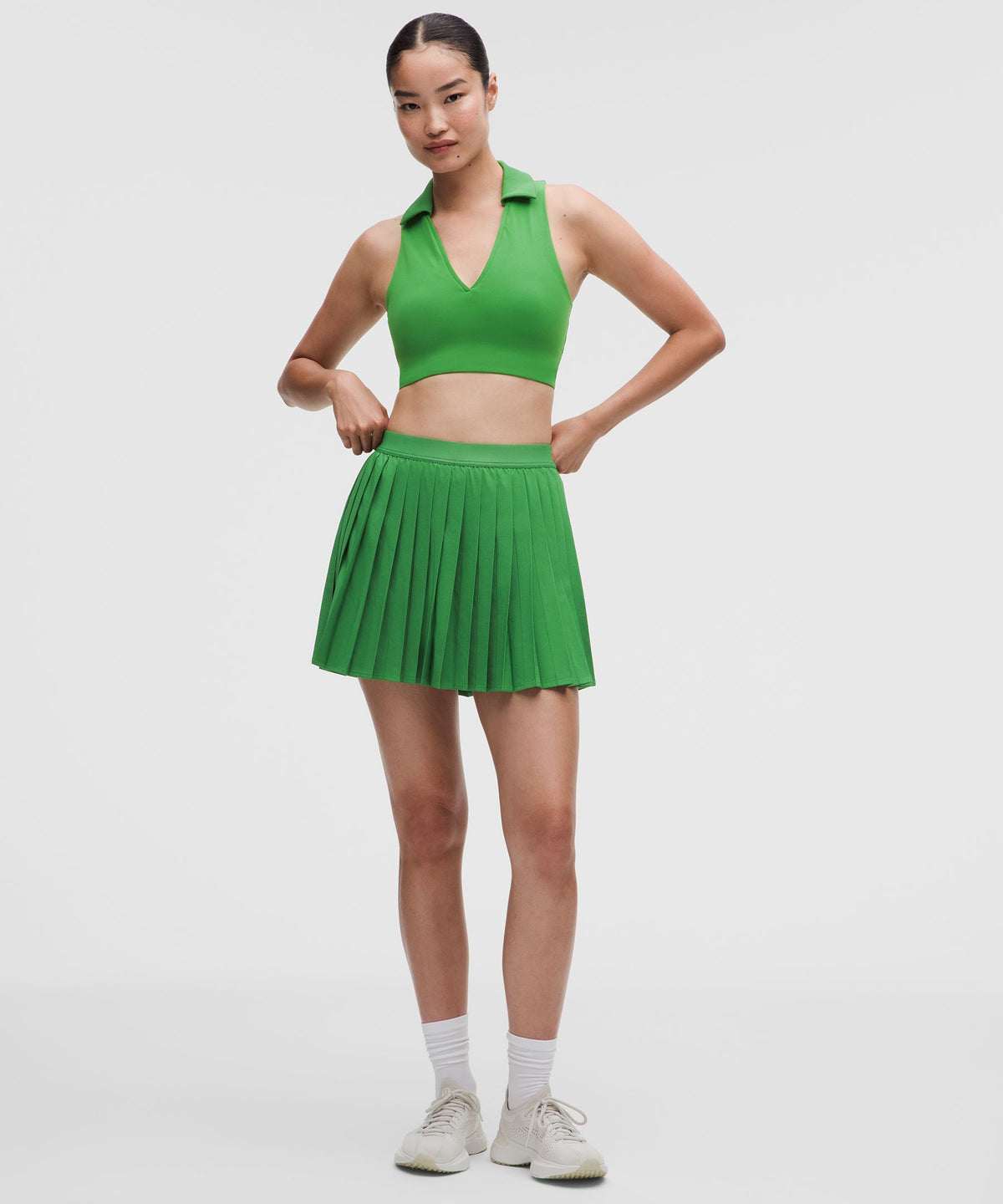 High-Rise Pleated Tennis SkirtLong